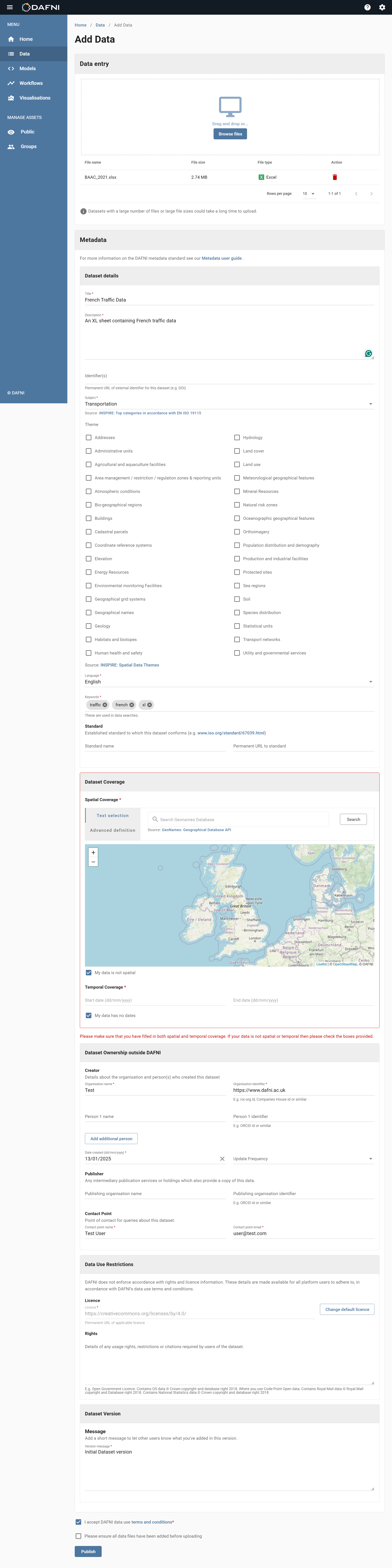 Model Upload Page