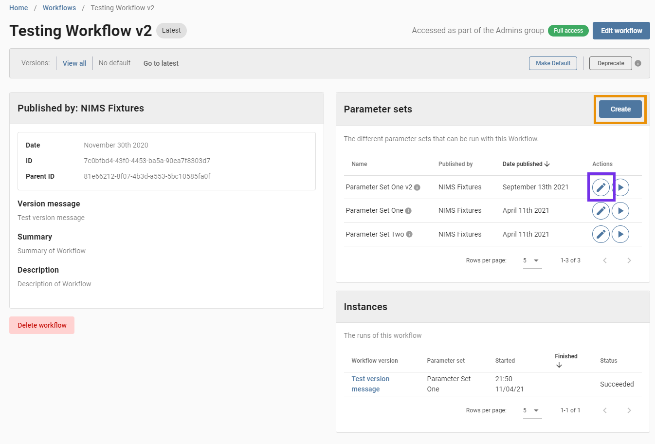 workflow details